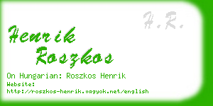 henrik roszkos business card